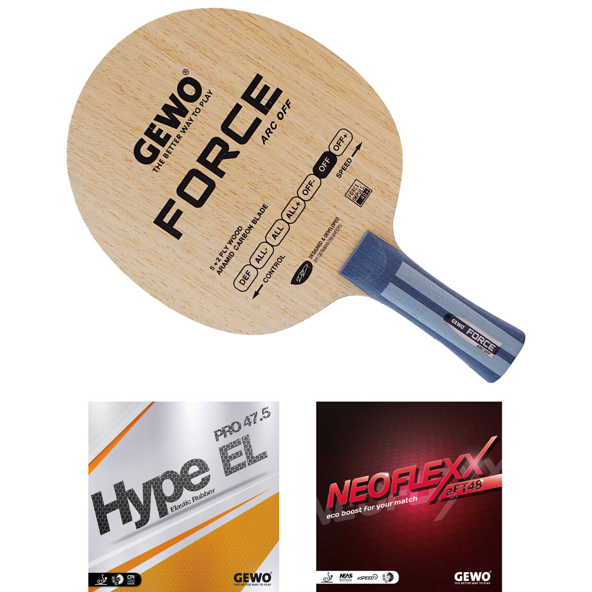 GEWO Bat: Balde Force ARC  with Hype EL Pro 47.5 + Neoflexx eFT48