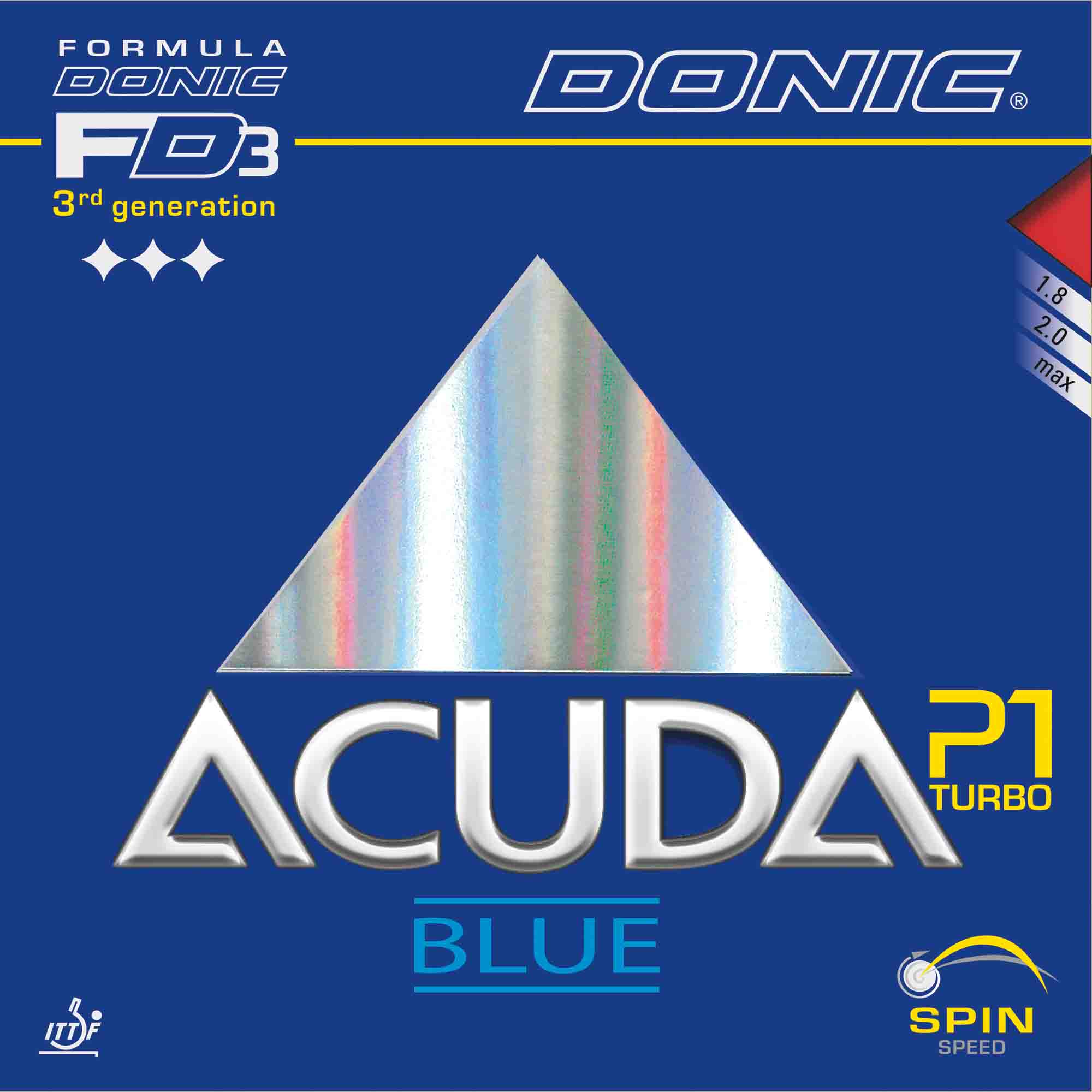 Donic Belag Acuda Blue P1 Turbo schwarz 1,8 mm