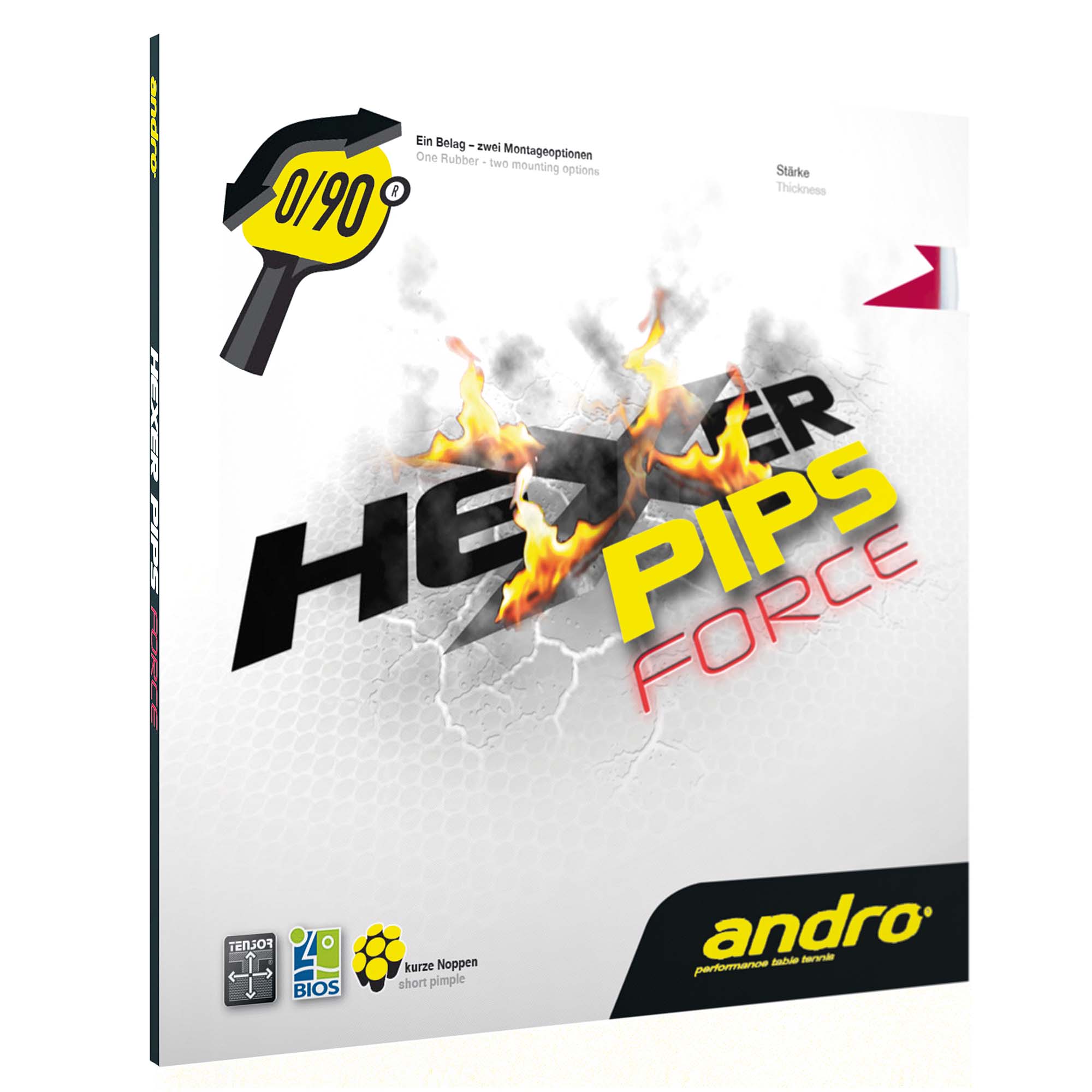 andro Belag Hexer Pips Force rot 2,1 mm