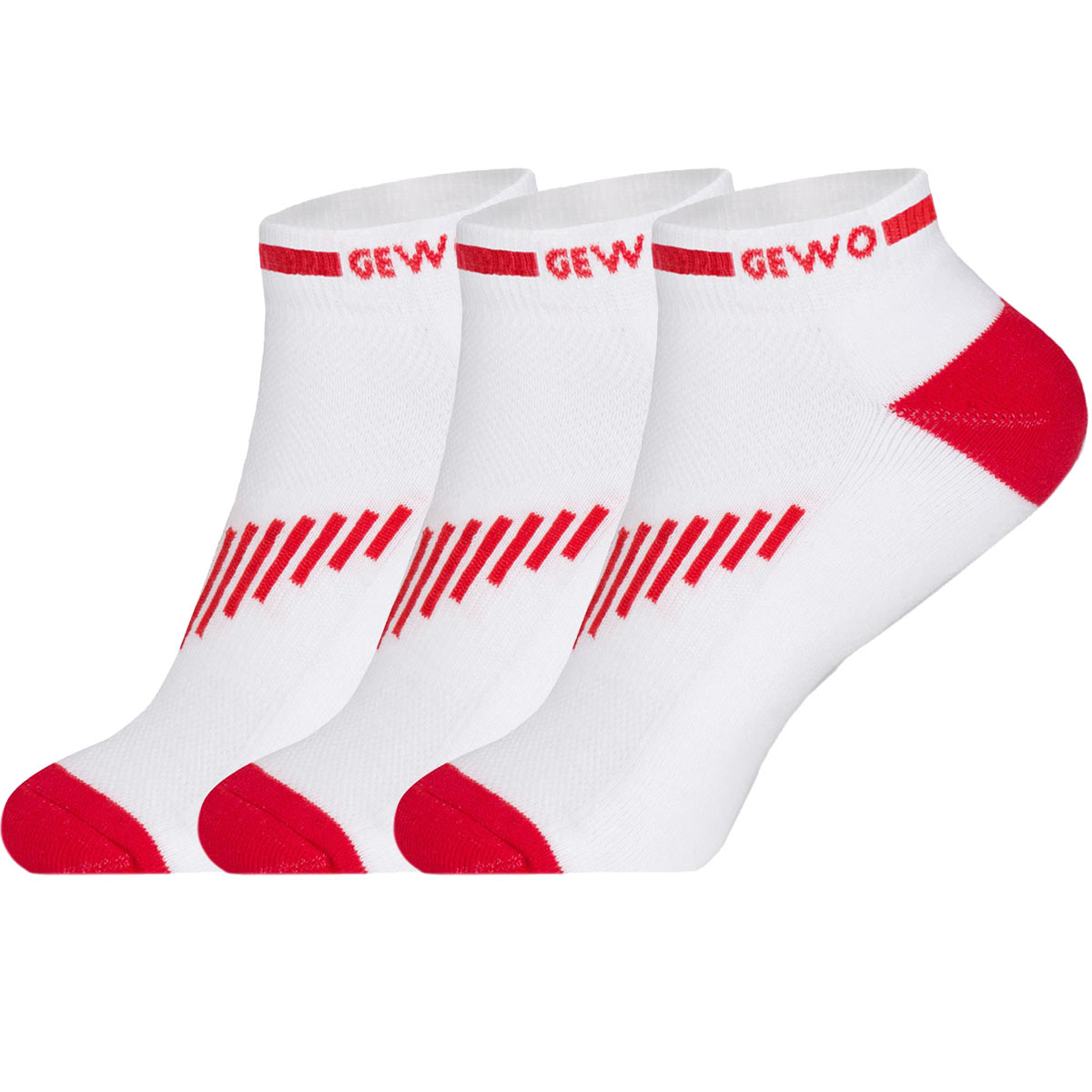 GEWO Set 3x Socks Short Flex II (one colour) white/red 45-47