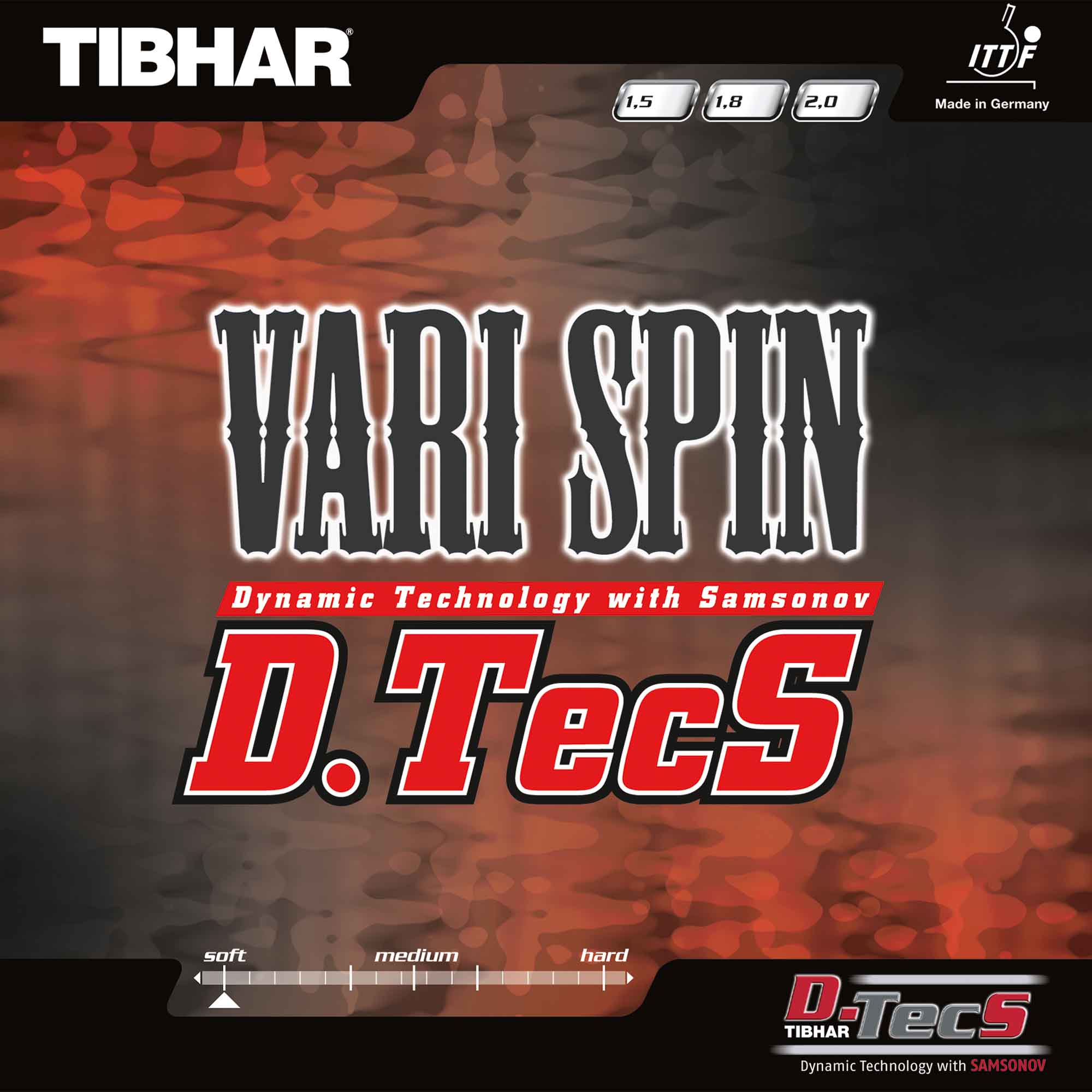 TIBHAR Rubber Vari Spin D.Tec.S red 1,5 mm