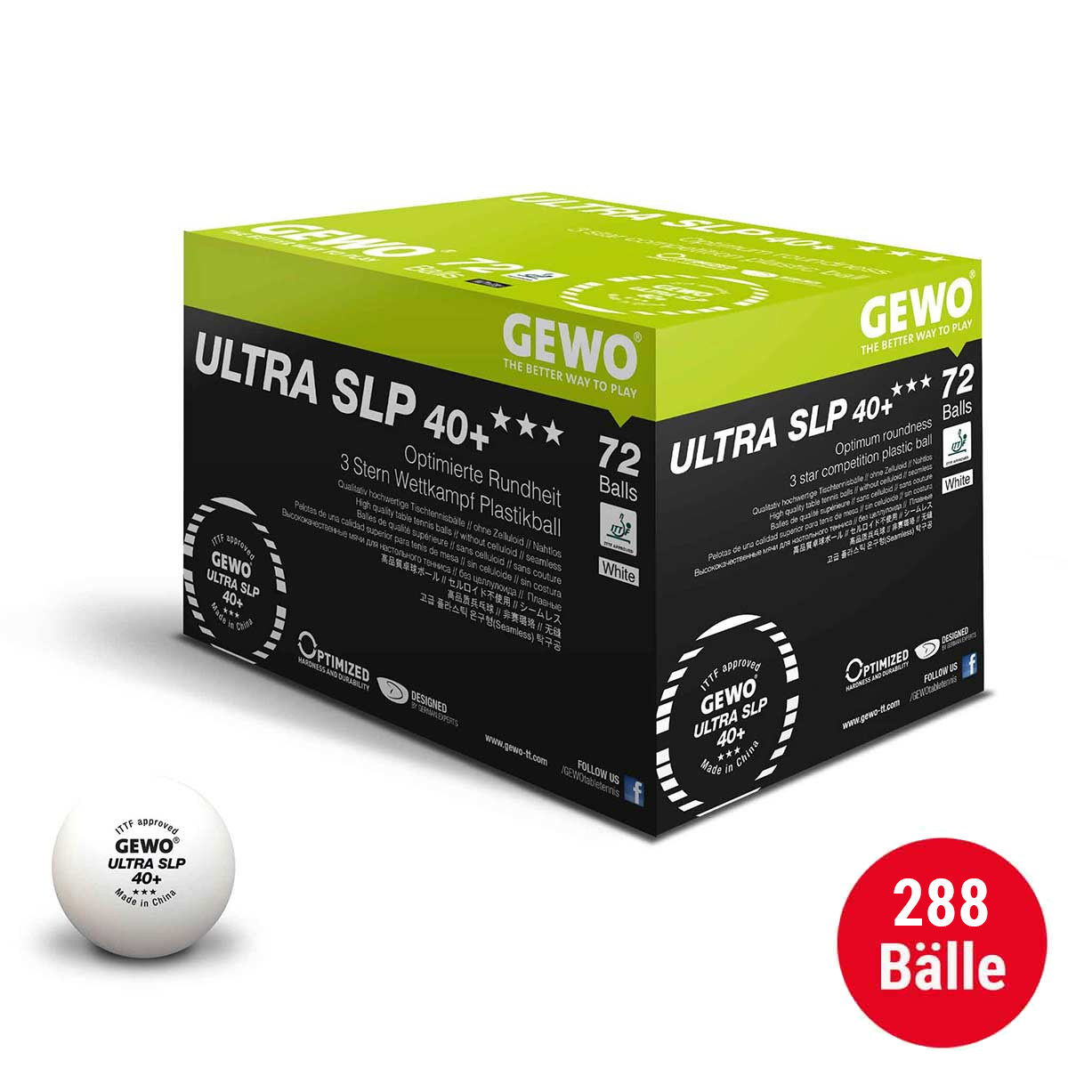 GEWO Set 4x Ball Ultra SLP 40+ *** 72er white
