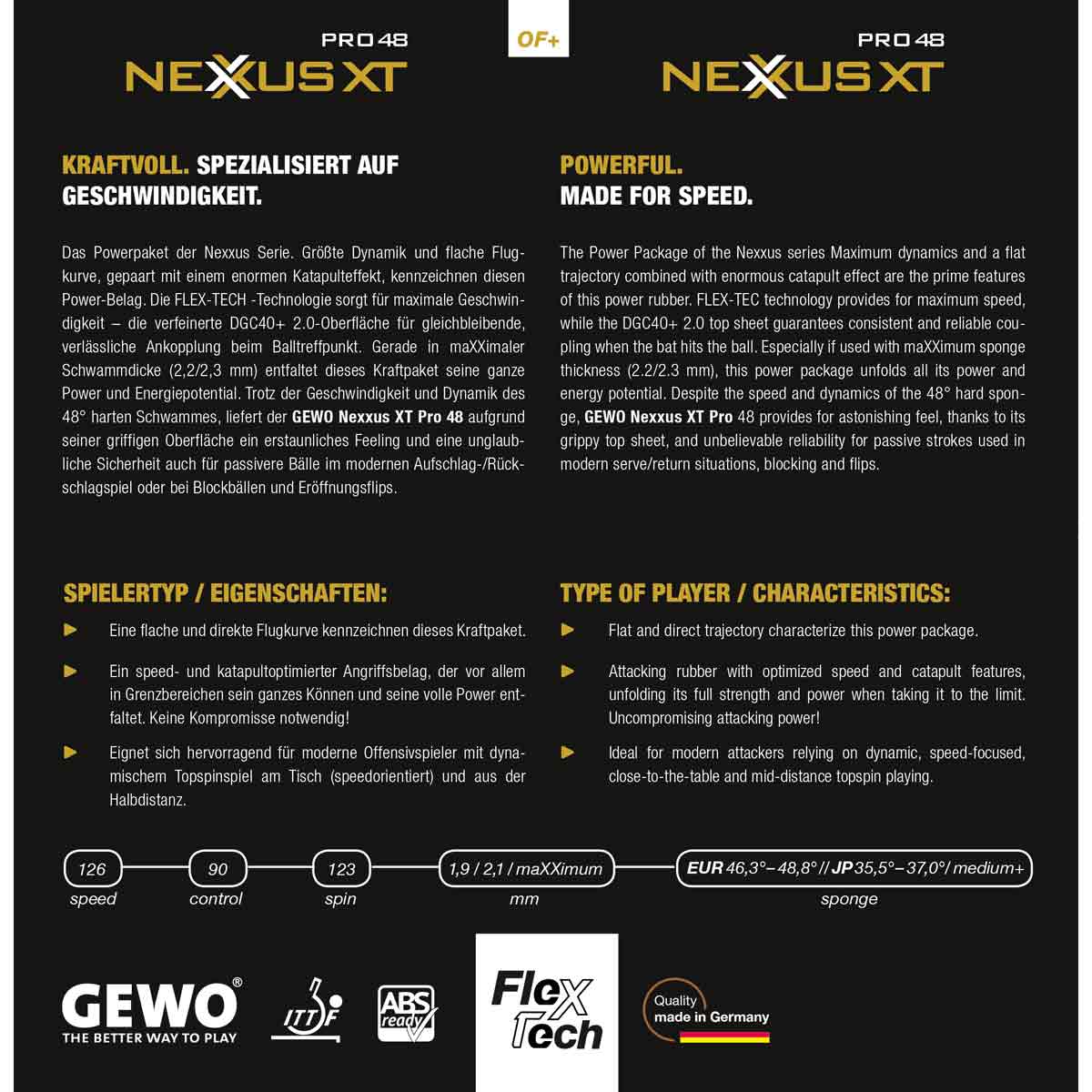GEWO Belag Nexxus XT Pro 48 rot maXXimum