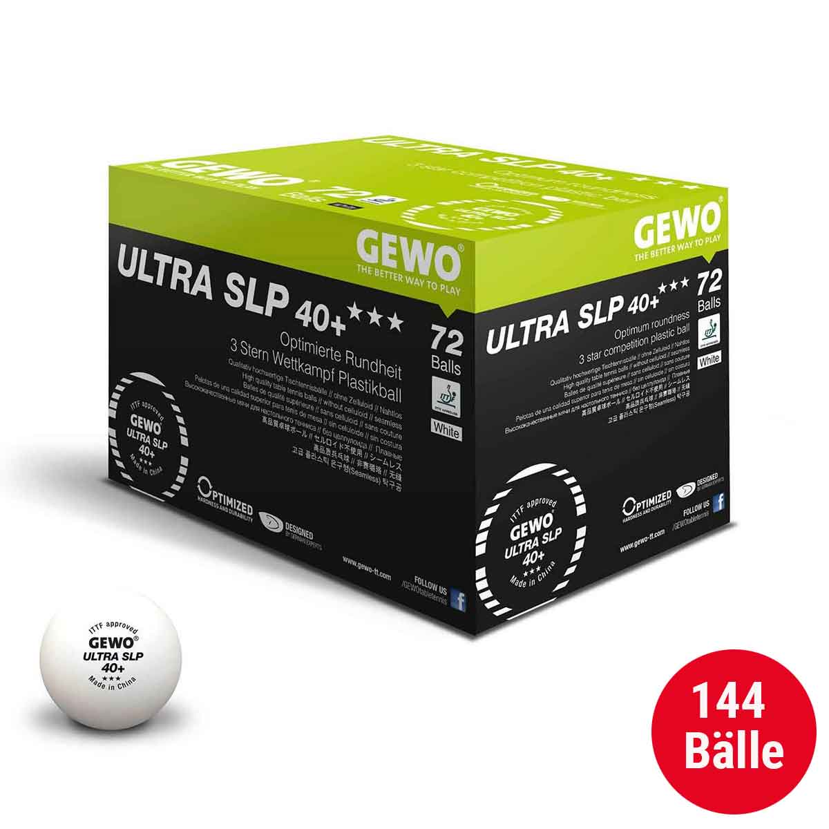 GEWO Set 2x Ball Ultra SLP 40+ *** 72er white