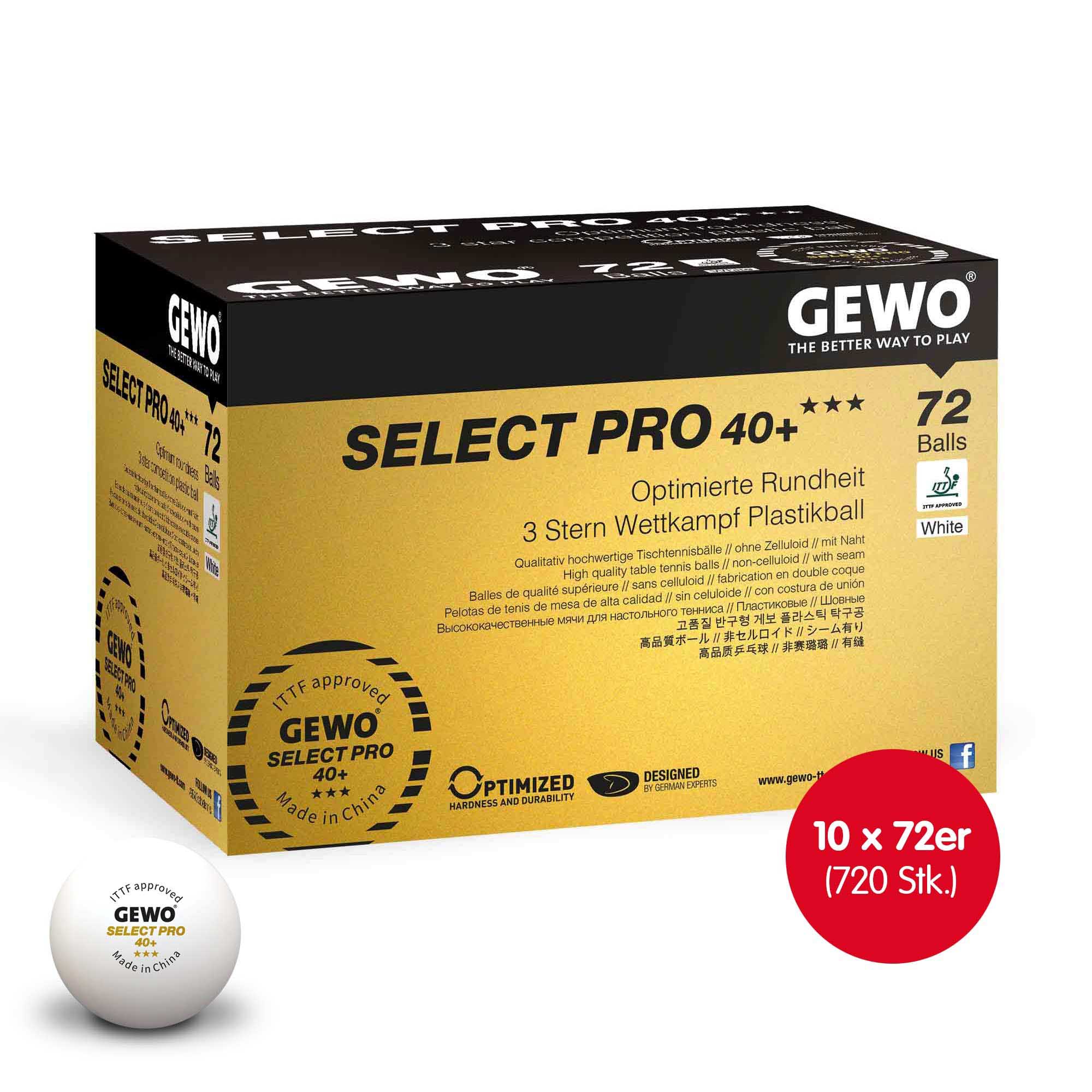 GEWO Select Pro 40+ *** 10x 72er Box white