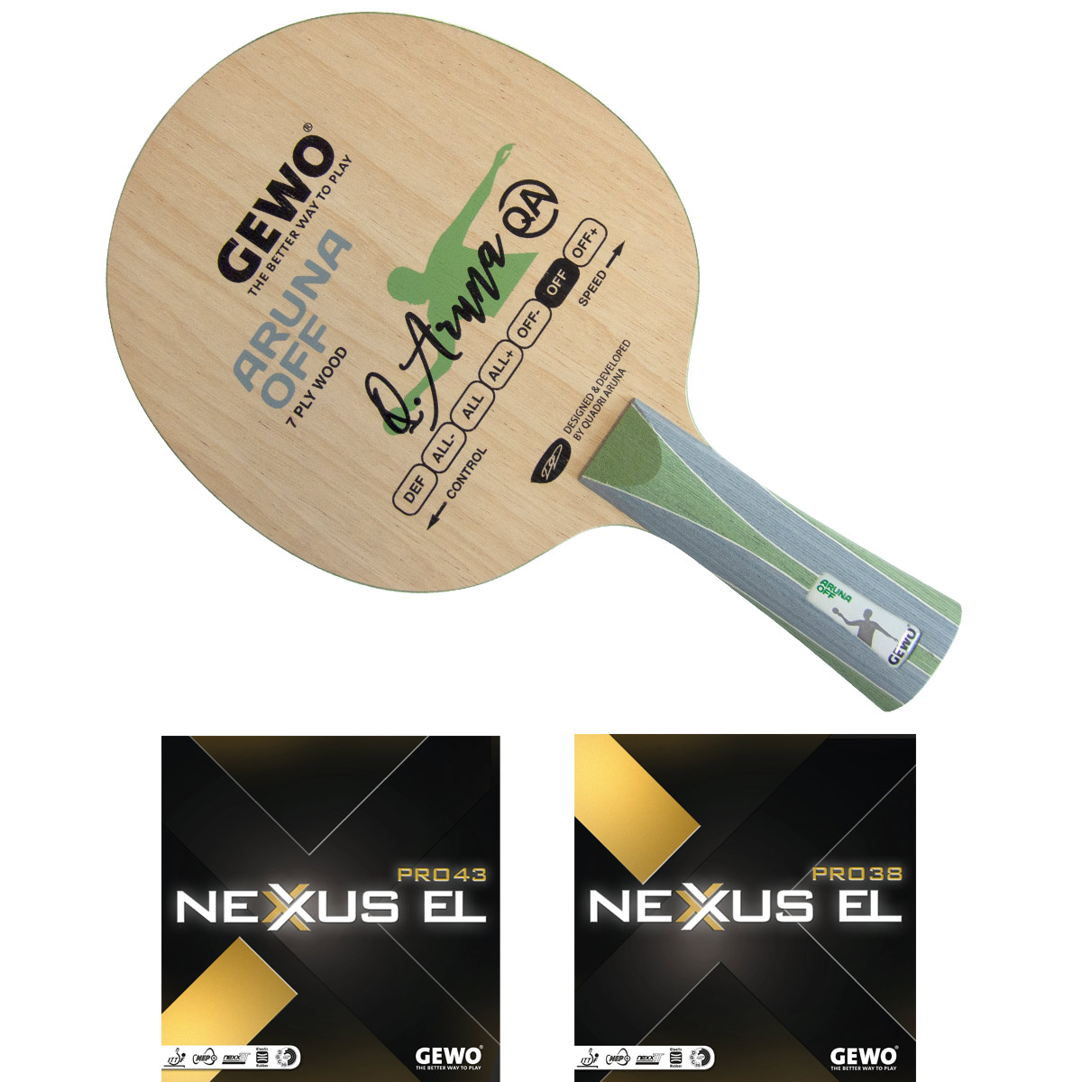GEWO Bat: Blade Aruna OFF with Nexxus EL Pro 43 + Nexxus EL Pro 38