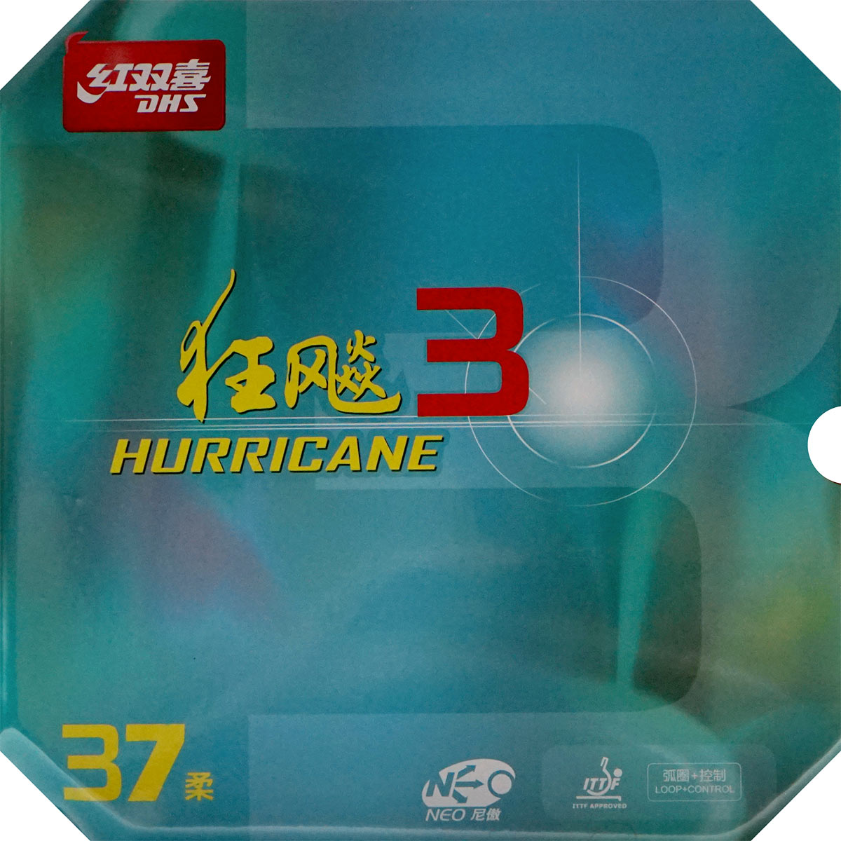 DHS Belag Neo Hurricane 3 SOFT 37° rot 2,1 mm