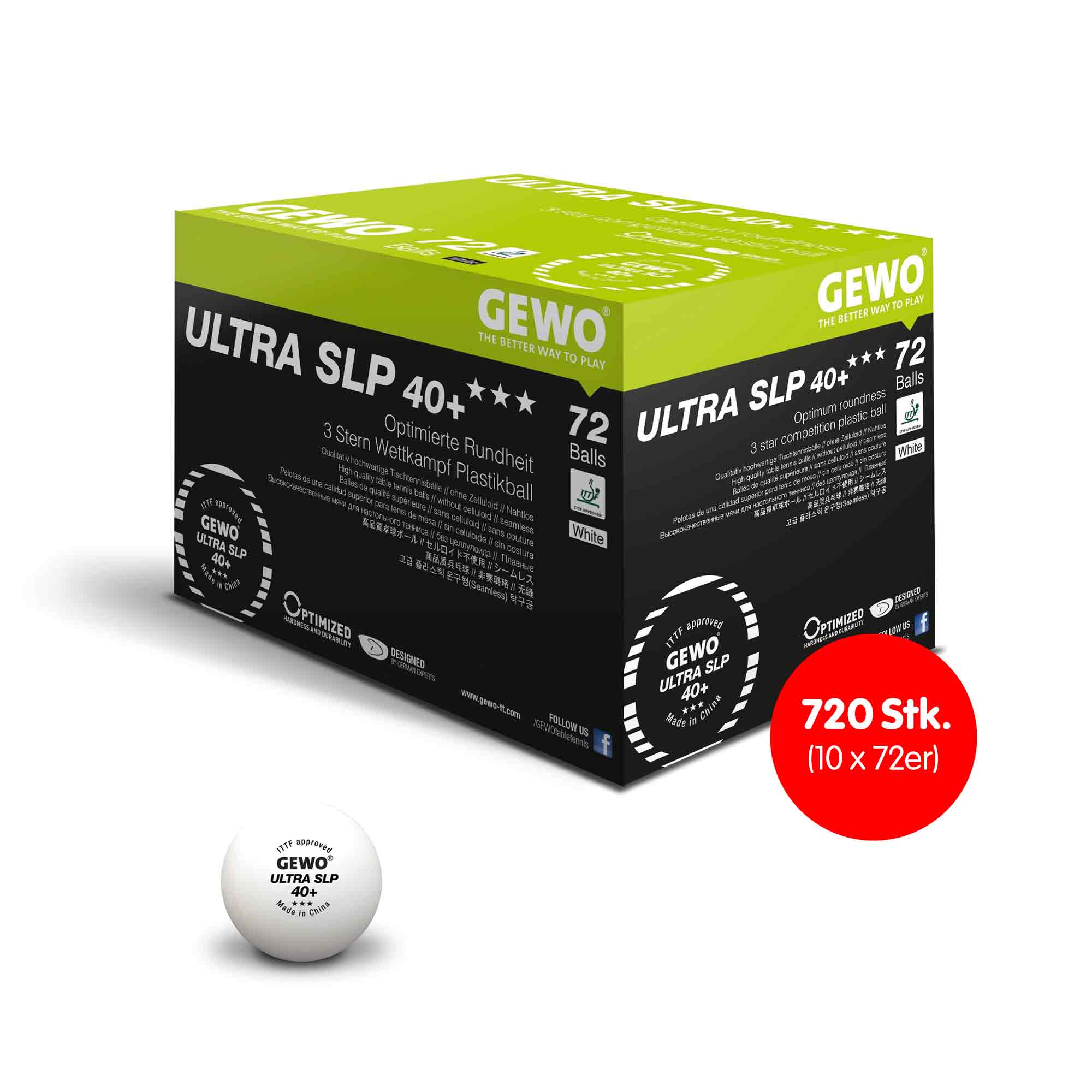 GEWO Ball Ultra SLP 40+ *** 10 x 72er white