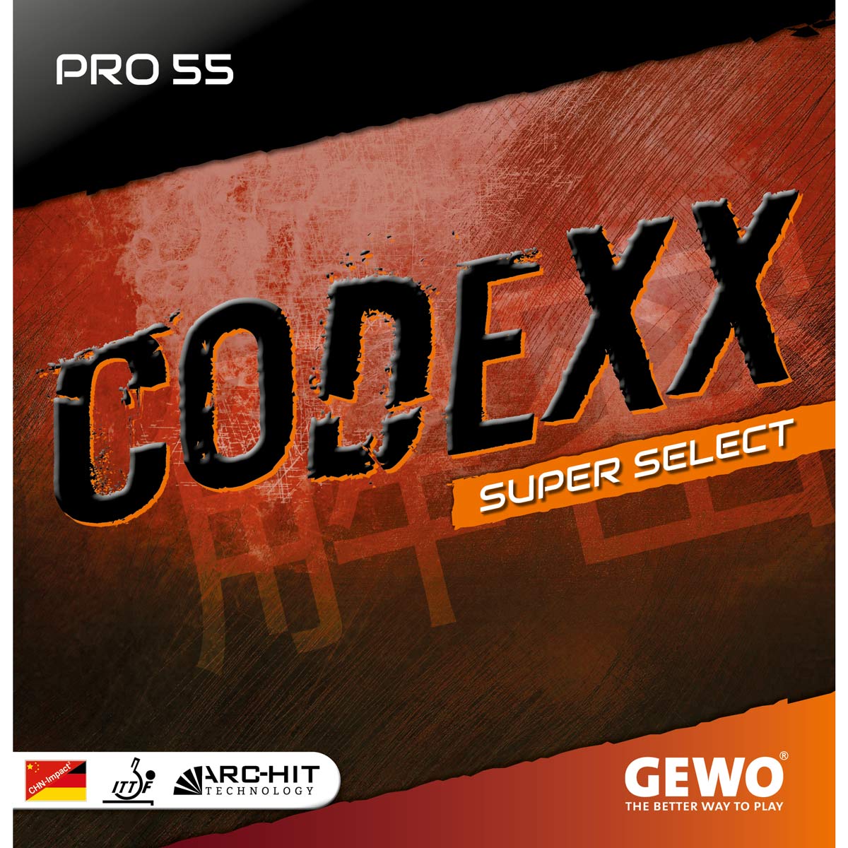 GEWO Belag Codexx Pro 55 SuperSelect schwarz 2,3 mm