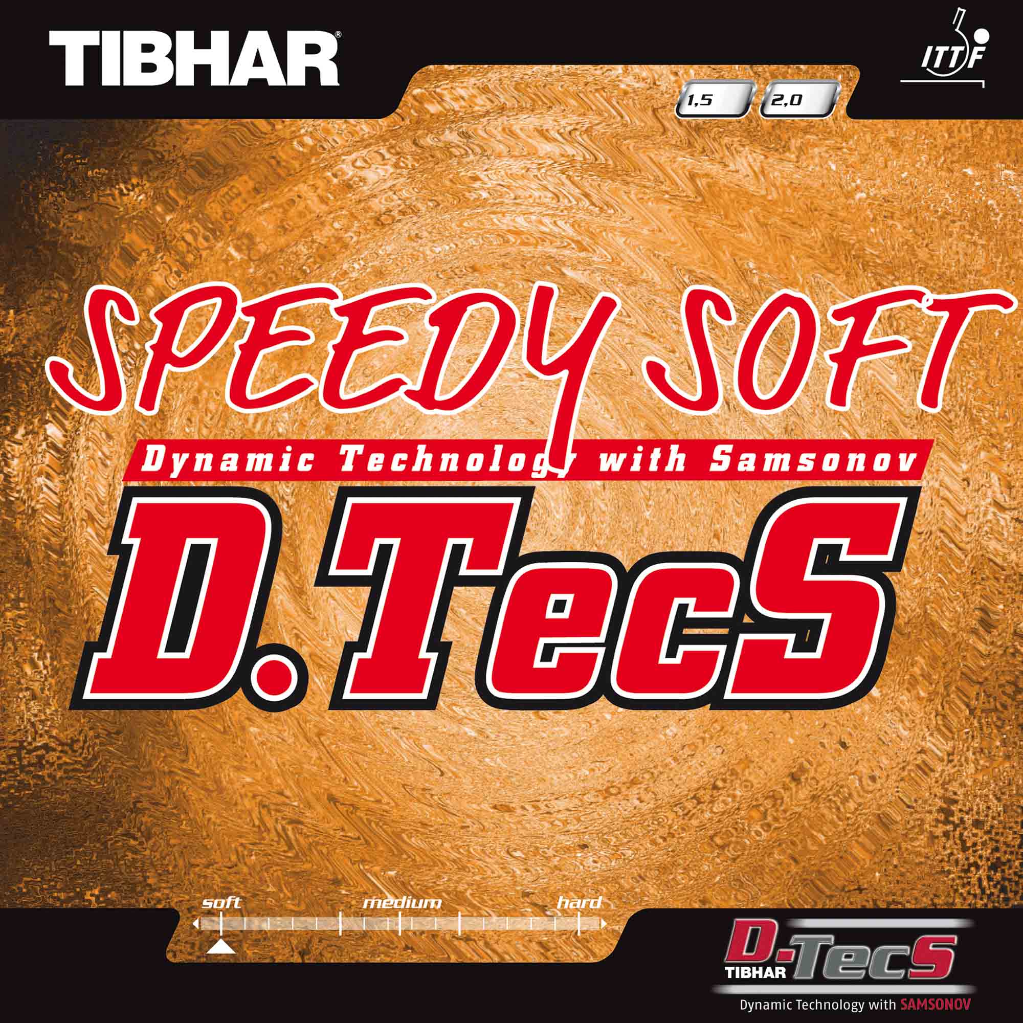 TIBHAR Rubber Speedy Soft D.TecS red 1,5 mm