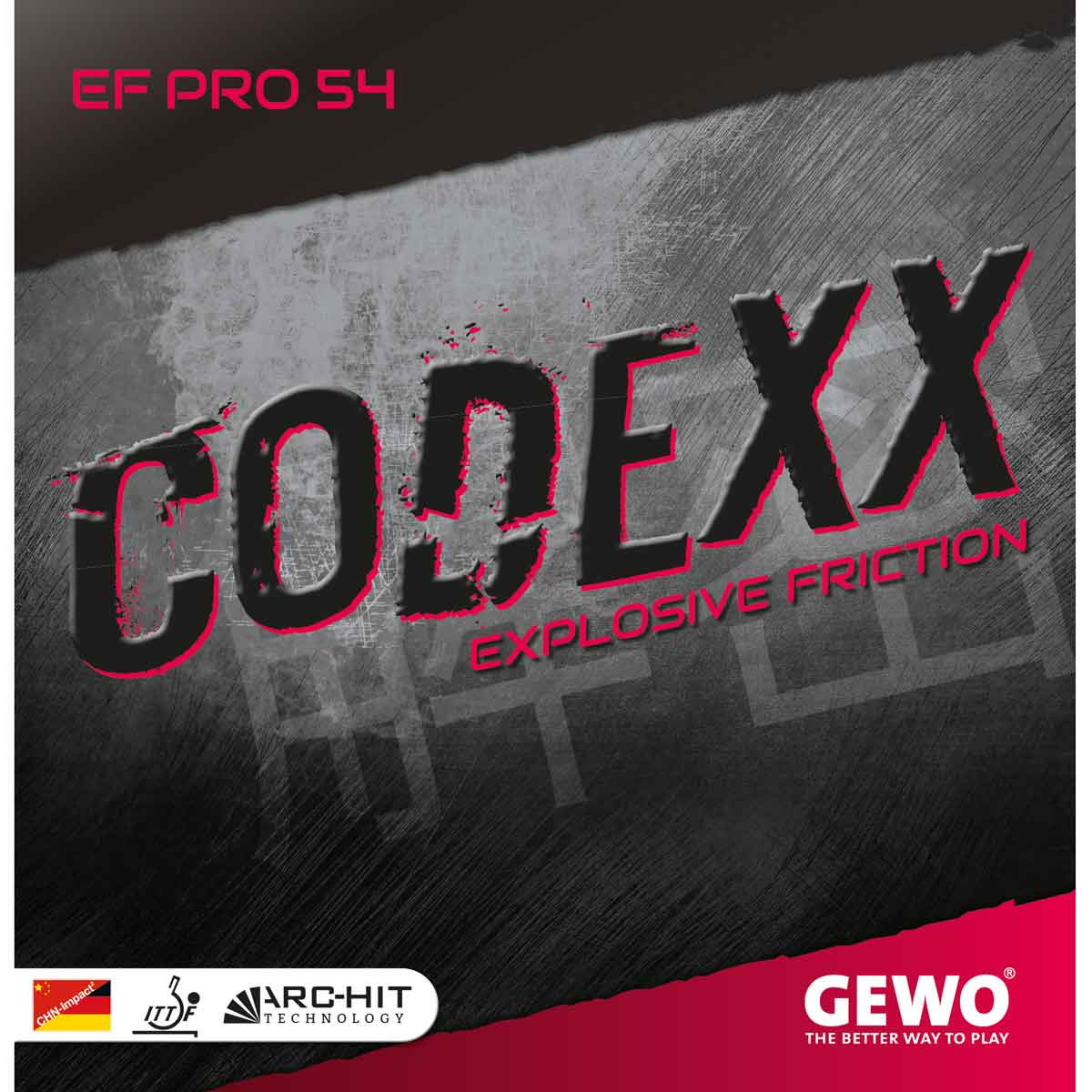 GEWO Belag Codexx EF Pro 54 schwarz 2,2 mm
