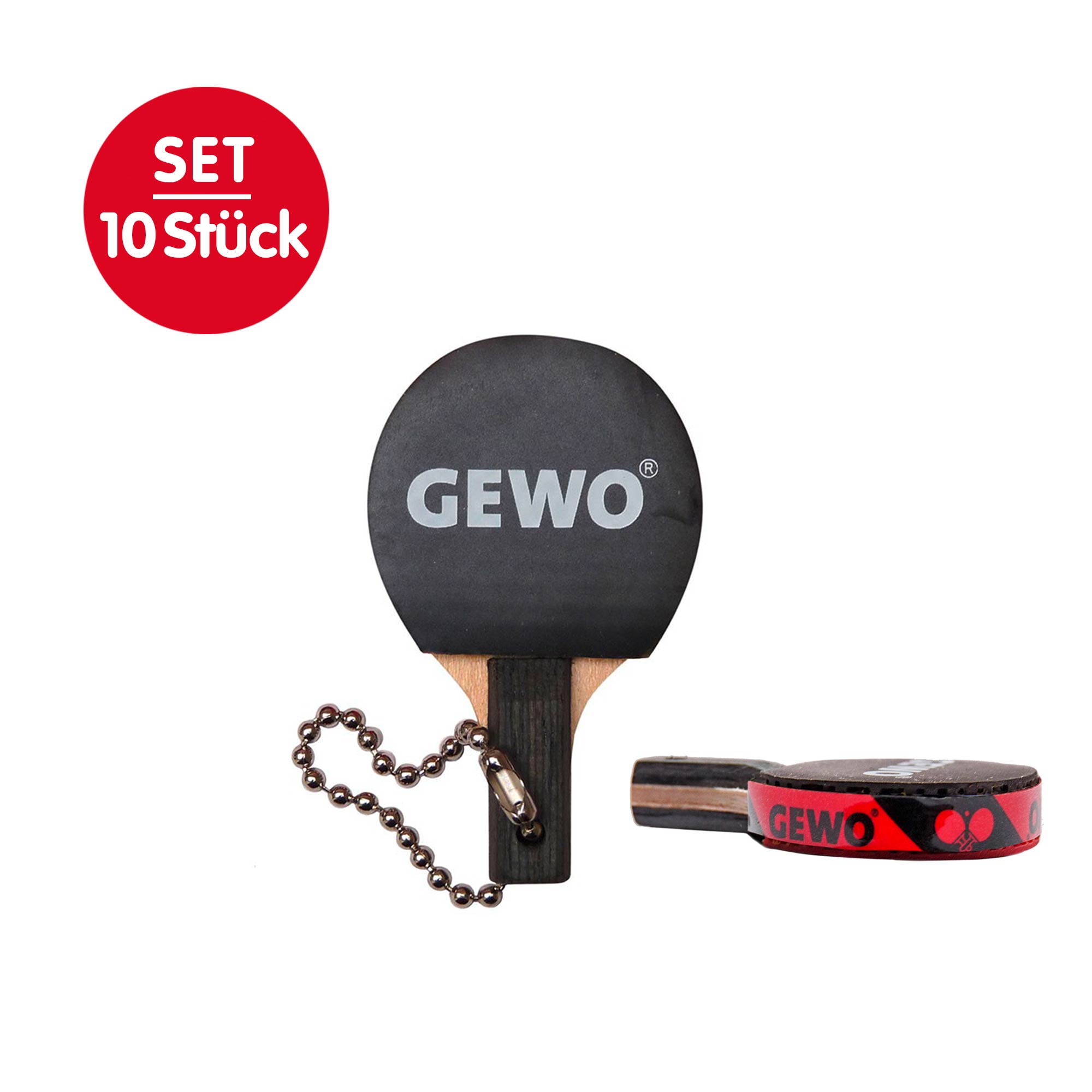 GEWO Set 10x Schlüsselanhänger rot