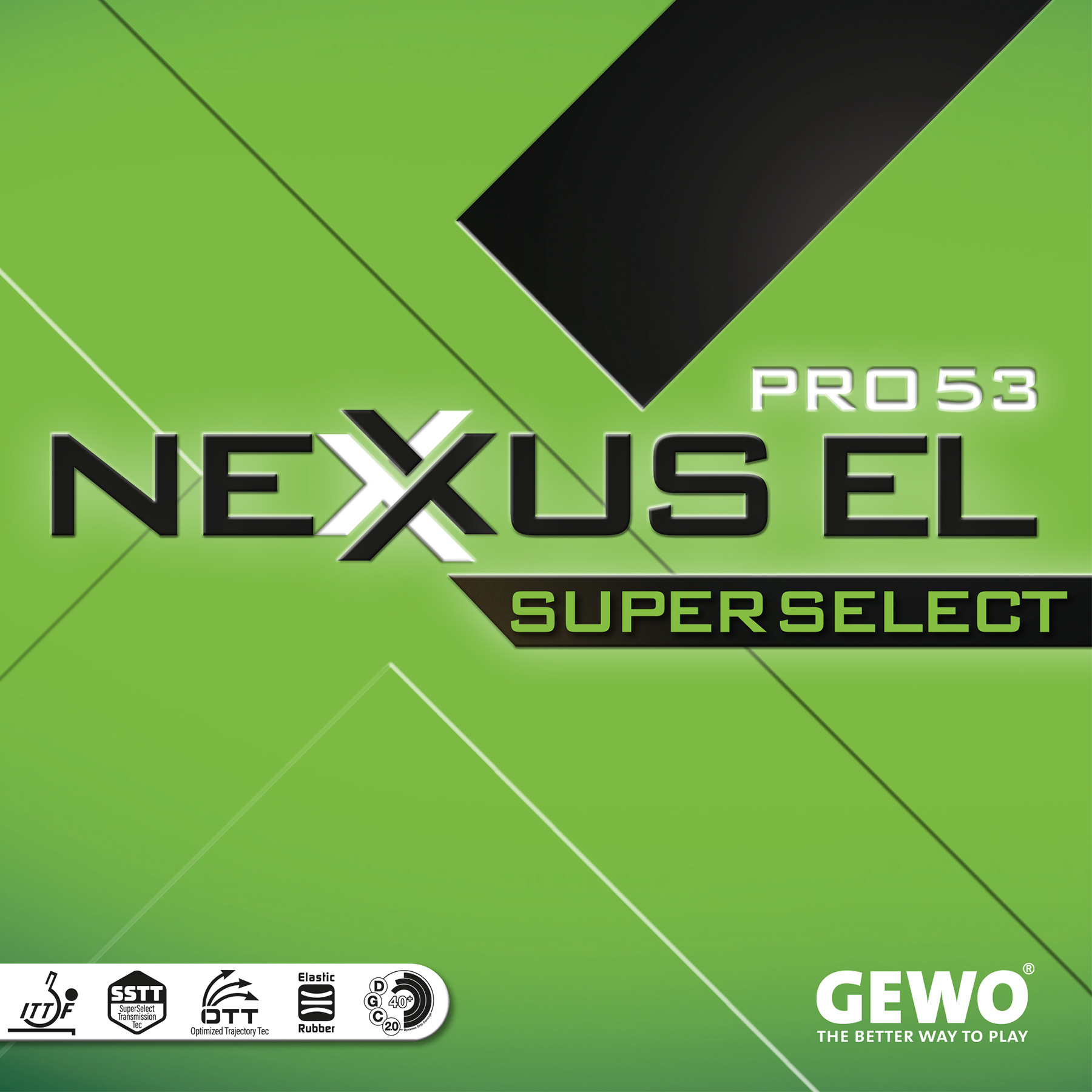 GEWO Belag Nexxus EL Pro 53 SuperSelect schwarz 2,2 mm
