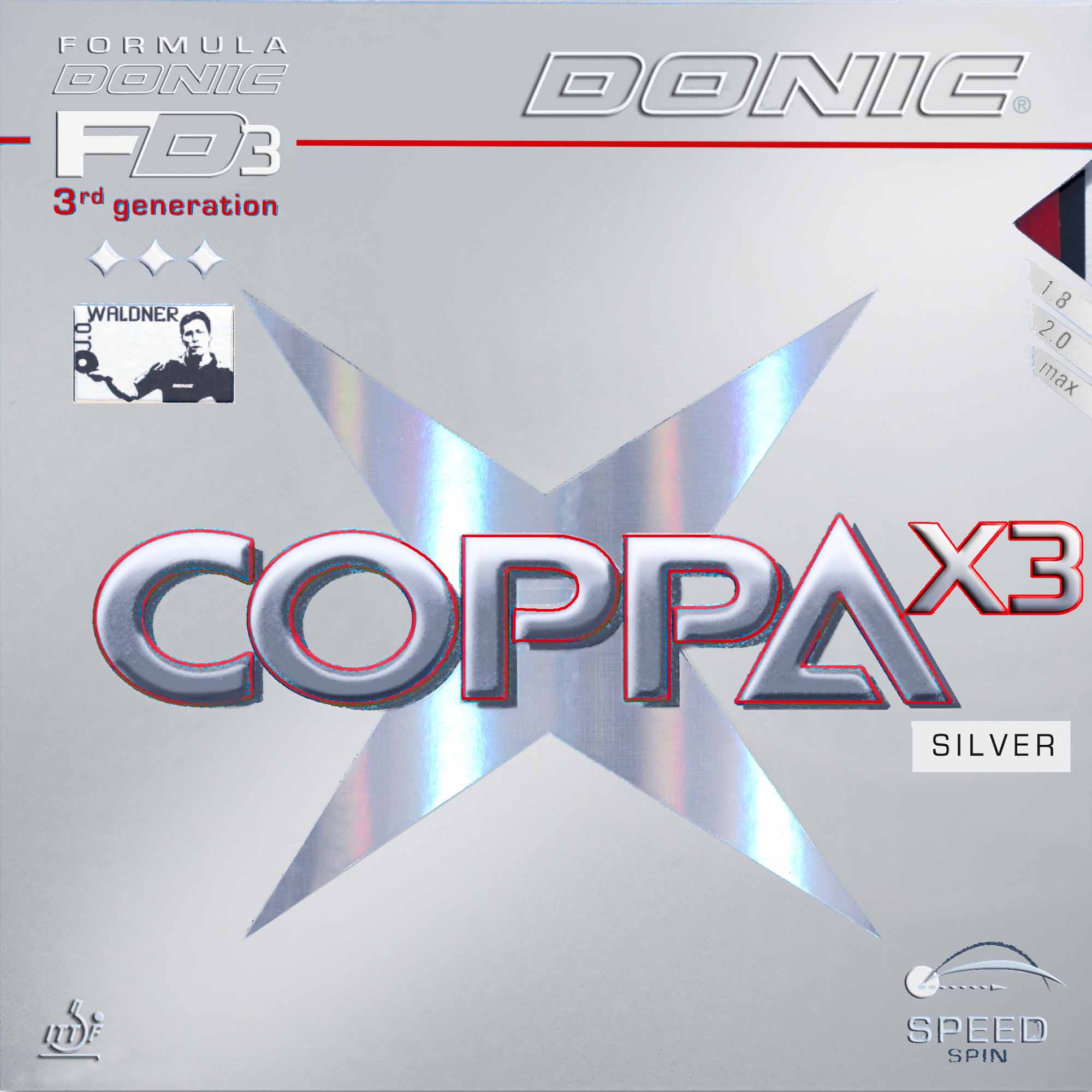 Donic Belag Coppa X3 Silver schwarz 2,3 mm