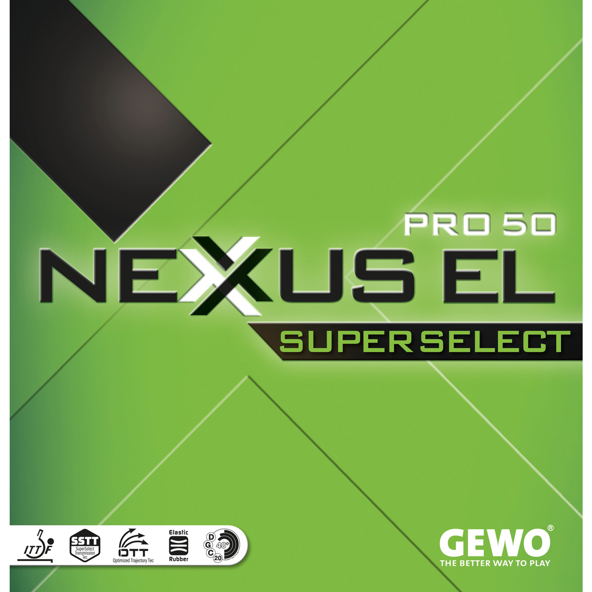 GEWO Belag Nexxus EL Pro 50 SuperSelect schwarz 2,2 mm