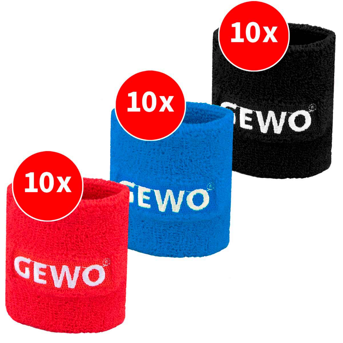GEWO Set 3x 10 each color wrist band