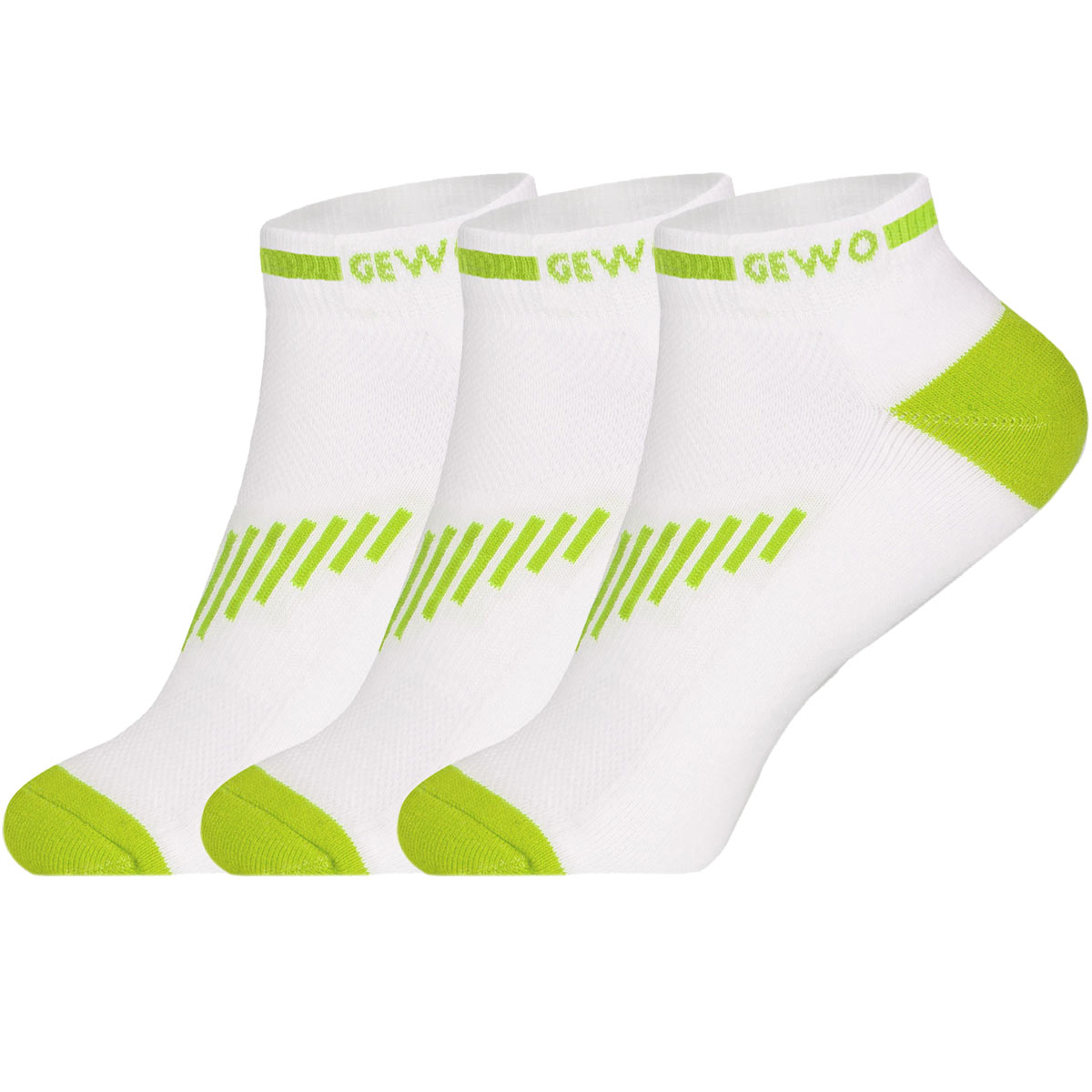 GEWO Set 3x Kurzsocke Short Flex II (eine Farbe) weiß/grün 45-47