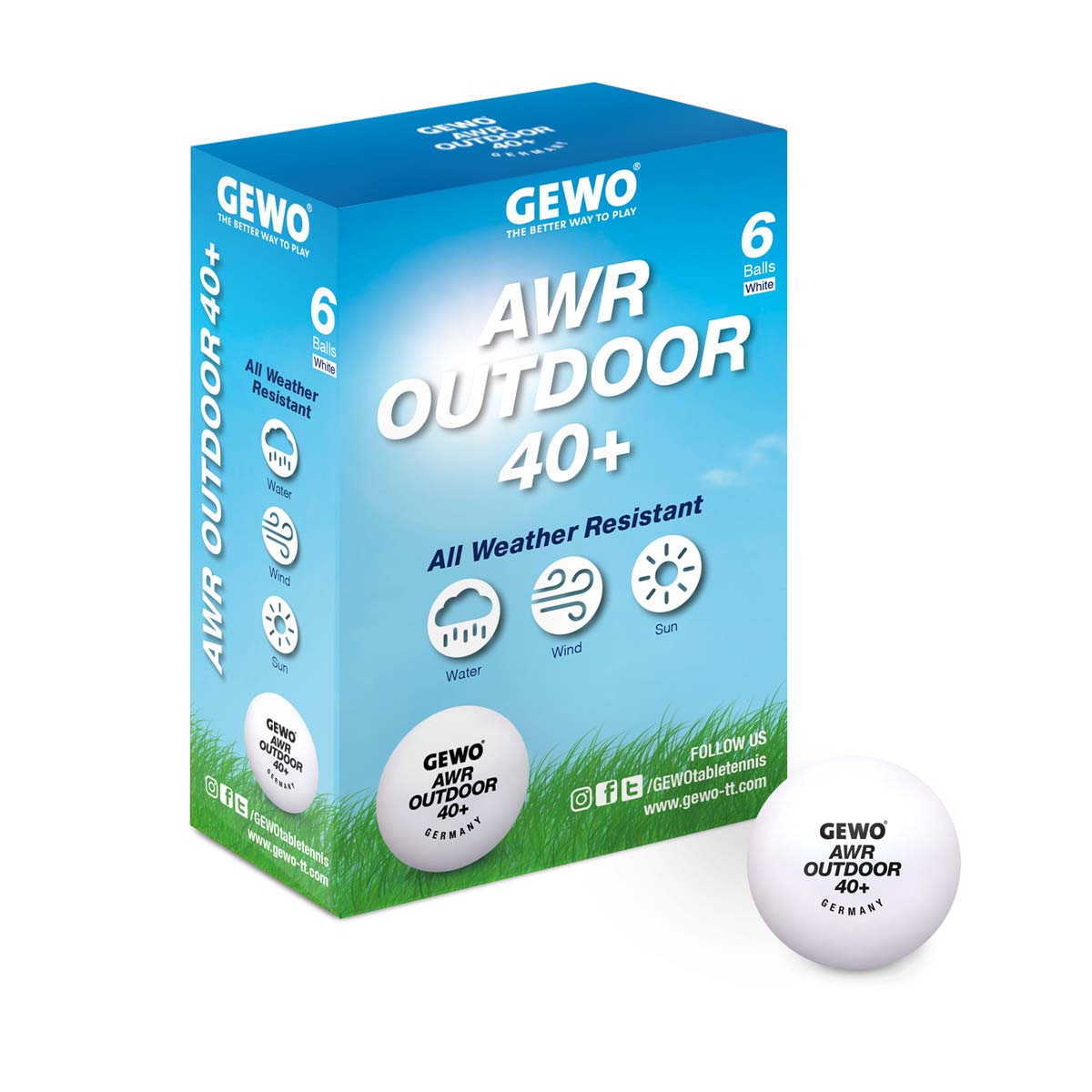 GEWO Ball AWR Outdoor 40+ 6er white
